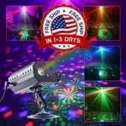 Luces de DJ activadas por sonido de luz láser de fiesta remota de 3 lentes RGB