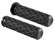 Arlen Ness Diamond Fly-by-Wire Handlebar Grips w/Black End Cap (500-007)
