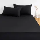 Queen Fitted Sheet Set 3 Pieces 1000TC Ultra Soft Microfiber Extra Deep Dusty Bl