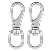 2 PCS Flag Hooks for Flag Pole, 3.4 Inch Swivel Snap Hooks Stainless Steel