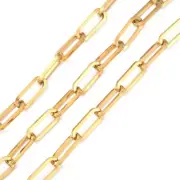 10M Golden Stainless Steel Paperclip Chain Drawn Elongated Cable Chains 18x7.5mm