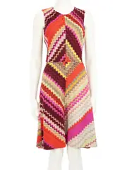 Zigzag Pattern Knee Length Dress
