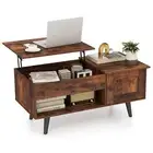 Lift up Coffee Table w/ Storage Flip Top Coffee Table Hidden Compartment Cabinet