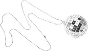 LALADEFIEE Disco Ball Necklace Necklace Disco Ball Accessories Mini Mirrors for Crafts Party Props Costume Accessories Dance Supplies Photo Booth Props Plastic Silver