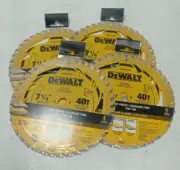 4PACK Dewalt Fine Finish Wood Cutting Circular Saw Blade 7-1/4" DWA271440