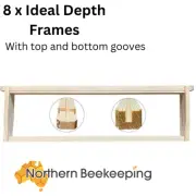 8 x IDEAL DEPTH SHALLOW BEE FRAMES BEEHIVE FLAT PACK BEE HIVE NZ PINE FRAME
