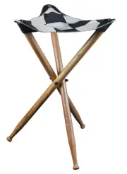 Checkered Flag Portable Tripod Stool Camping Seat Hunters Wood Folding Chair