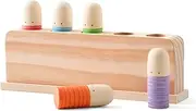 Wooden Toys Toddler Pop-Up Toy Rainbow Color Press & Pop-Up Hands-on Educational Developmental Toys for Home Preschool Toddler Gifts