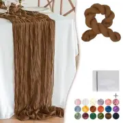 Cheesecloth Table Runner Pack 35" Boho Gauze Table Runner20 inches Long 1 Brown