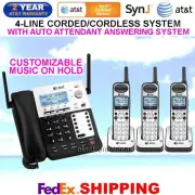 AT&T SynJ SB67138 4-LINE DECT 6.0 CORDED / CORDLESS PHONE SYSTEM 3 CORDLESS