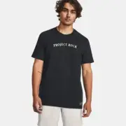 UNDER ARMOUR PROJECT ROCK CREST HEAVYWEIGHT T-SHIRT BLACK GOLD SIZE 2XL NWT $50