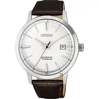 在飛比找PChome24h購物優惠-CITIZEN 星辰 鈦 自動上鍊機械手錶-白x咖啡/40.