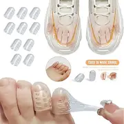 10pcs Silicone Breathable Toe Covers, Silicone Anti-Friction Toe Protector, Little Toe Protectors Caps Guards for Men Women, Blisters and Ingrown Toenails