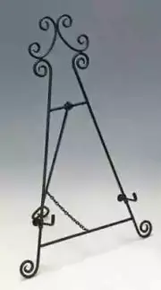 Black Wrought Iron Adjustable Tripod Easel for Table Top #963