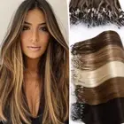 Thick Micro Ring Loop Tip Nano Beads Link Remy Human Hair Extensions Straight US
