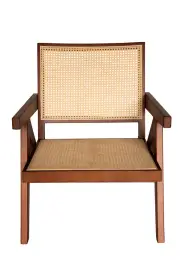 Replica Pierre Jeanneret Chandigarh Occasional Armchair - Walnut & Natural