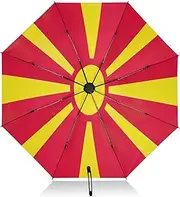 [RPLIFE] Travel Umbrella Windproof Umbrellas for Rain Compact, Umbrellas for Backpacks/Handbags, Rain, Wind and Sun, North Macedonia National Flag