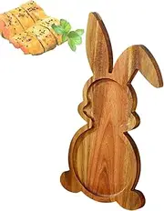 Bunny Platter Tray, Wooden Serving Tray, Easter Cheese Tray, Wooden Easter Tray, Wooden Charcuterie Tray, Easter Wooden 35x20x1.6cm/13.78x7.87x0.63 Inches for Housewarming and Cheese Platters