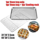 Kitchen Baking Tray with Cooling Rack Stainless Steel Cookie Oven Sheet Pan Set