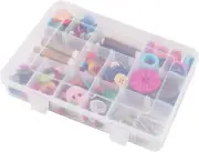 18 Grids Plastic Organizer Box with Dividers, Exptolii Clear Compartment Contain