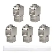 RJ45 Cat7 Cat6A Keystone Jacks Wall Plate, Shielded Toolless 5 Pack, 10 Gpbs Mod