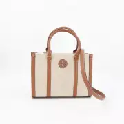 Tory Burch Blake Canvas Small Tote Brown