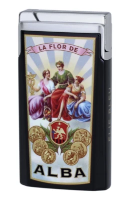 Elie Bleu J-15, Black Alba Jet Flame Torch Lighter, EBJ1563, New In Box