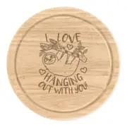Sloth I Love Hanging Out With You Round Chopping Cheese Board Funny Valentines