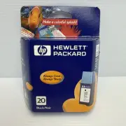 Genuine HP 20 Black Ink Cartridge Deskjet 610 612 Exp: 11/2001 SEALED 20 ml