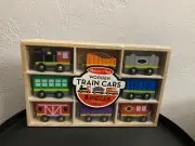 Set of 8 Melissa & Doug Wooden Magnetic Train Cars NEW