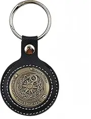 TOBDPYG Coin Holder Keychain,PU Leather Display Case for Displays Both Sides of Sobriety Chips,Standard Challenge Coin,AA Medallions,Recovery Coins,and Tokens, 黑色