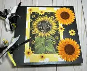 SUNFLOWER Scrapbook Album 8x8 Junk Journal 12 pages
