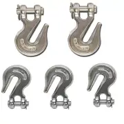 5 Pc SS316 Clevis Grab Hook Towing Shackle 3/8" For Marine WLL 2,500 lbs