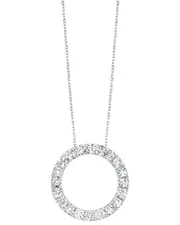 14K 0.75 ct. tw. Lab-Grown Diamond Circle Pendant Necklace