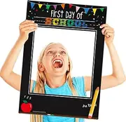 First Day Of School Photo Frame - First Day Of School Photo Props | Photo Booth Props Frame | Thick First Day Of School Gif-t | Handheld Selfie Prop, For Graduation Supplies Decorations