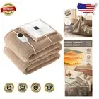 Comfortable King Electric Heated Blanket 100"x90" - Soft Flannel & Sherpa Fabric