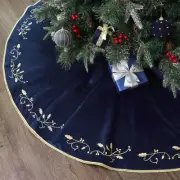 Christmas Tree Skirt, 60 inches Large Velvet Fur Plush Blue Tree Skirt, Xmas ...
