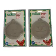 2 Sesame Street Elmo & Big Bird Cookie Molds 5" Stoneware 1998 Brand New Wilton