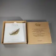 Demdaco Giving Reminder Feather Gold Tone 2.75 inch Iron Metal Brooch Pin
