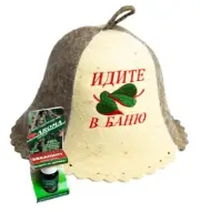 Sauna sheep wool hat russian Banya for men for women + sauna oil eucalyptus 10 m