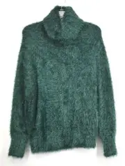 Leith Womens Long Sleeves Comfort Fit Metallic Eyelash Turtleneck Sweater S