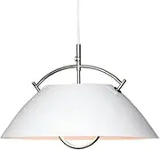 Iron Painted Lampshade Single Head Pendant Light Tri Color Dimmable E27/E26 Base Hanging Light(White)