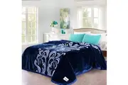 Bedding King Super Soft 4kg 220 x 240 Mink Blanket - Deep Blue Elegance