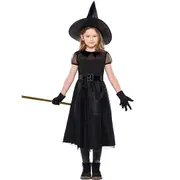 Girls Halloween Witch Costume Cosplay Hat Outfit Sets - 4-5 Years