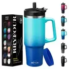 30 OZ Tumbler with Handle - Metal Coffee Tumbler with Flip Lid & Straw, Trave...