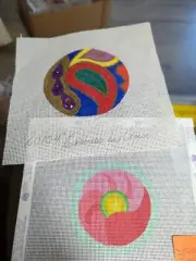 To Circular Needlepoint Hand-painted Canvas