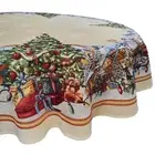 Tablecloth Christmas Round Tapestry Golden Table Cloth Cover Santa Old Square 54