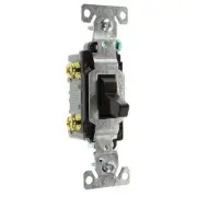 HUBBELL RS315Z TOGGLE SWITCH, 3-WAY, GROUNDING, 15A, 120/277V, BROWN