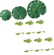 21pcs Aquatic Decoration Fishpond Lotus-Leaf Pond Decoration Fake Lotus Leaf Simulation Leaf Faux Lotus Leaves Decor Simulated Lotus-Leaves Pond Lotus Leaf Pond Lotus-Leaves