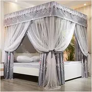Mosquito Net for 1.5m/5ft Bed, Bedroom Blackout & Dustproof Bed Canopy with Metal Brackets, Creates Personal Privacy (Color : Style 2, Size : 1.5x2x2m)
